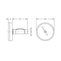 Termometro bimetallico per valvole a sfera con cassa inox per riscaldamento a pavimento Ø 40