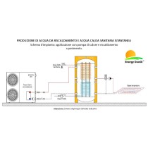 Termoaccumulo combinato da 600 lt per produzione istantanea di ACS e riscaldamento