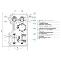 Gruppo di pompaggio solare a due vie da 3/4" M, disaeratore, flussometro 2-12 l/min, centralina Elios Midi,  circolatore UPM3 Hy