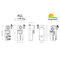 Gruppo di pompaggio solare monovia da 3/4" M, flussometro 2-12 l/min, circolatore UPM3 Hybrid