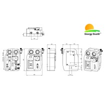 Gruppo di pompaggio solare a due vie da 3/4"M, disaeratore, centralina MTDC, flussometro 2-12 l/min, circolatore alta efficienza