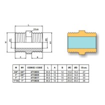 Raccordo dritto 1"1/4 M x 1" M BATT.PIANA