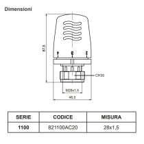 Testa termostatica per valvole termostatizzabili e termostatiche per radiatori