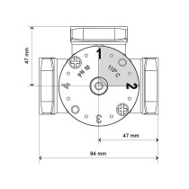 Valvola miscelatrice rotativa 3 vie con servomotore a punto fisso, 1"1/4 F, Kvs 16, DN 32