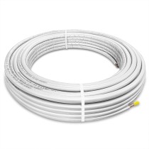 Tubo in rame singolo isolato BIANCO per gas R32/R410A da 1/4" spessore rame 1 mm, lunghezza 50 metri