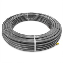 Tubo in rame singolo isolato GREY per gas R32/R410A da 1/4" spessore rame 0,8 mm, lunghezza 50 metri