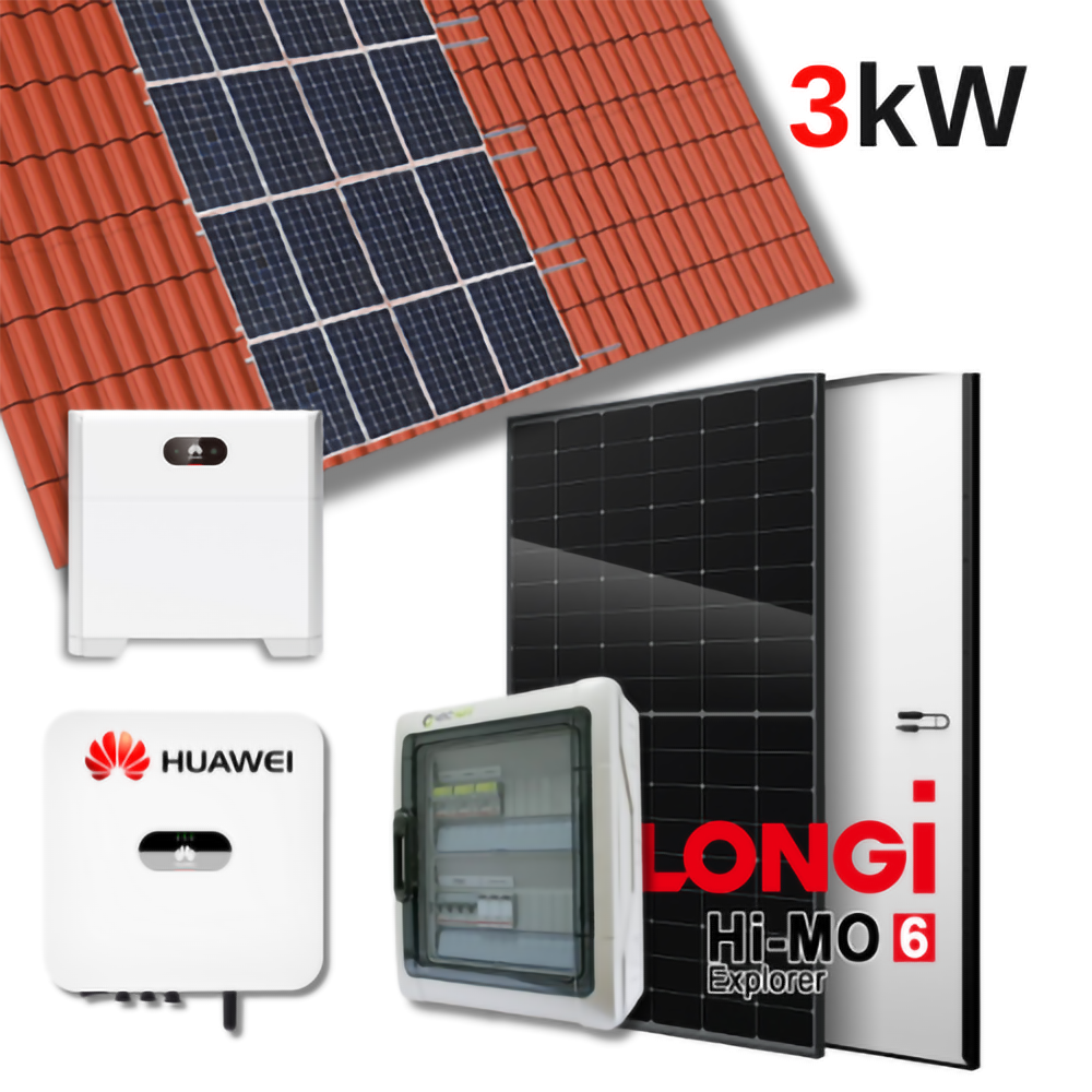 Kit impianto fotovoltaico 3kW con accumulo HUAWEI 5kW