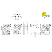 Gruppo di pompaggio solare a due vie da 3/4" M per impianti a svuotamento, centralina MTDC, flussometro 2-12 l/min, circolatore 