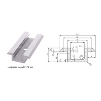 Morsetto intermedio universale in alluminio per fissaggio di moduli fotovoltaici