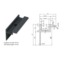 Morsetto terminale per fissaggio pannelli fotovoltaici di altezza/spessore 30 mm