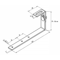 Staffa regolabile a L in acciaio inox per tetto in ardesia, lunghezza 225 mm