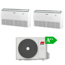 Climatizzatore soffitto pavimento dual split DC Inverter R32 da 8,18 KW con predisposizione WiFi 18000 + 18000