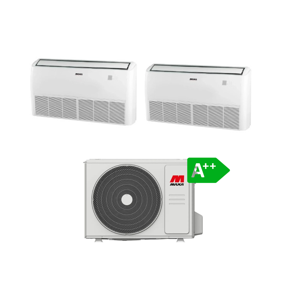 Climatizzatore soffitto pavimento dual split DC Inverter R32 da 8,18 KW con predisposizione WiFi 18000 + 18000