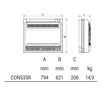 Console dual split Super DC R32 da 3,52 KW con predisposizione WiFi 12000 + 12000