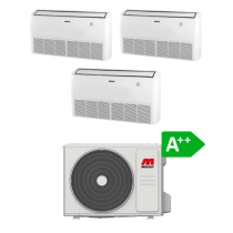 Climatizzatore soffitto pavimento trial split DC Inverter R32 da 12,30 KW con predisposizione WiFi 18000 + 18000 + 18000