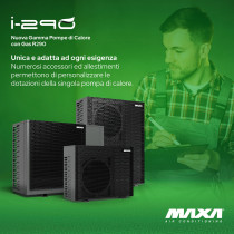 Pompa di calore inverter aria-acqua monoblocco i-290, 16 kW, trifase, accessori