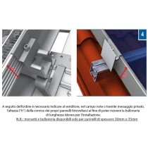 Struttura di montaggio a spezzoni per lamiera grecata per 4 pannelli fotovoltaici