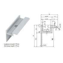 Morsetto terminale per fissaggio pannelli fotovoltaici di altezza/spessore 42 mm