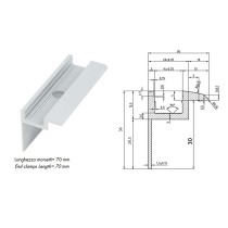 Morsetto terminale per fissaggio pannelli fotovoltaici di altezza/spessore 30 mm