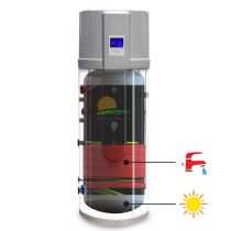 Scaldacqua in pompa di calore da 200 litri ad alta efficienza energetica con serpentino solare