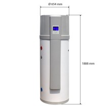 Scaldacqua in pompa di calore da 200 litri ad alta efficienza energetica con serpentino solare