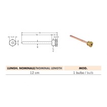 Pozzetto guaina da 1/2" per sonda di temperatura - Lunghezza 120 mm