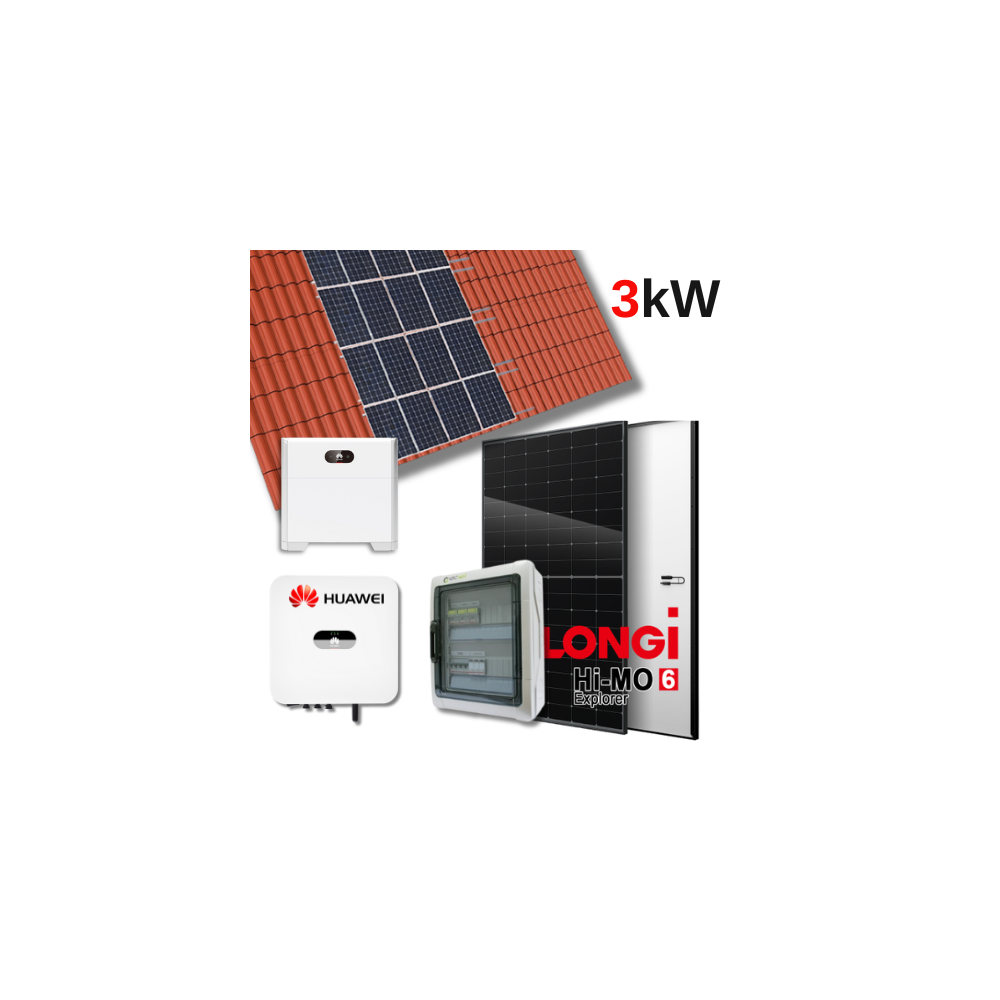 Kit impianto fotovoltaico 3kW con accumulo HUAWEI 5kW