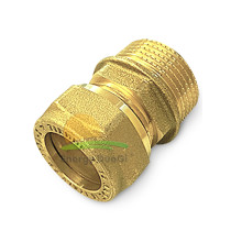 Raccordo diritto a compressione, dado e ogiva per tubo rame 22 x 1/2" M