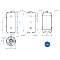 Accumulo per acqua da riscaldamento/refrigerata da 100 litri