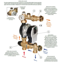 Kit di collegamento per impianto radiante con miscelatore a punto fisso 20-45°C Circolatore Para 15/6SC