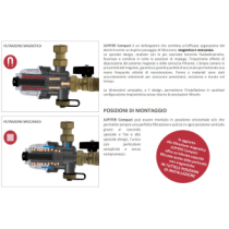 Defangatore magnetico compatto sotto caldaia Jupiter Compact da 3/4" per impianti termici