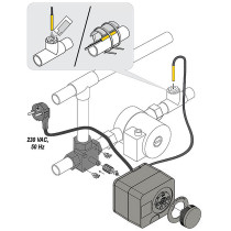 Valvola miscelatrice rotativa 3 vie con servomotore a punto fisso, 1"1/4 F, Kvs 16, DN 32