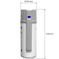 Scaldacqua in pompa di calore da 200 litri ad alta efficienza energetica con serpentino solare