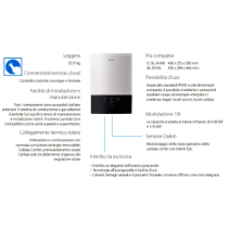 Caldaia a condensazione murale Daikin 24 kW ultracompatta per riscaldamento e produzione acqua sanitaria istantanea con comando 