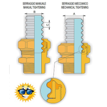 Raccordo dritto ad innesto rapido Cobrasun DN16 x 3/4" F per tubo corrugato