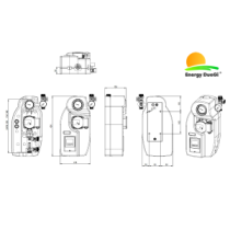 Gruppo di pompaggio solare monovia da 3/4"M, centralina STDC, flussometro 2-12 l/min, circolatore alta efficienza