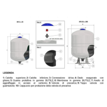 Vaso di espansione polifunzionale DP 18 litri a membrana fissa con guaina protettiva per acqua sanitaria o riscaldamento