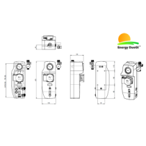 Gruppo di pompaggio solare monovia da 1" M, flussometro 8-28 l/min, circolatore UPM3 Hybrid