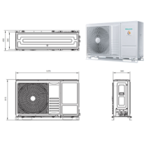 Unità esterna monoventola pompa di calore Hi-Therma Monoblocco 7 kWt