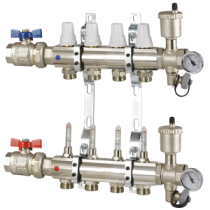 Collettore di distribuzione da 1" con 4 vie per impianti radianti a pavimento