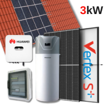 Kit impianto fotovoltaico completo da 3kW con Scaldacqua in pompa di calore CALIDO di MAXA da 200 litrii