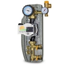 Gruppo di pompaggio solare monovia da 1" M, flussometro 8-28 l/min, circolatore alta efficienza