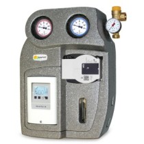 Gruppo di pompaggio solare a due vie da 1" M, disaeratore, centralina MTDC, flussometro 8-28 l/min, circolatore alta efficienza