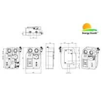 Gruppo di pompaggio solare a due vie da 1" M per impianti a svuotamento, centralina MTDC, flussometro 2-12 l/min, circolatore ad