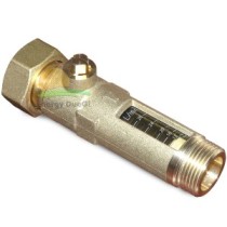 Regolatore di portata con flussimetro 8-28 lt/m 3/4" M x 3/4" F