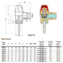 Valvola di sicurezza M/Tubo rame combinata pressione/temperatura 3/4" x 15 6 bar