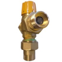 Valvola miscelatrice termostatica solare con funzione antiscottatura 3/4" x 1/2"M con valvole di non ritorno