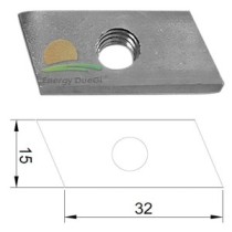 Tassello scorrevole per fissaggio componenti fotovoltaico, 30 x 15 x 5 mm, filettatura M8