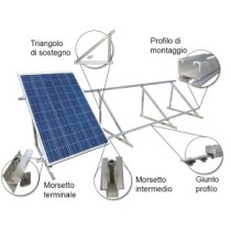 Struttura di montaggio  a 30° fissa per tetto piano per 4 pannelli fotovoltaici verticali