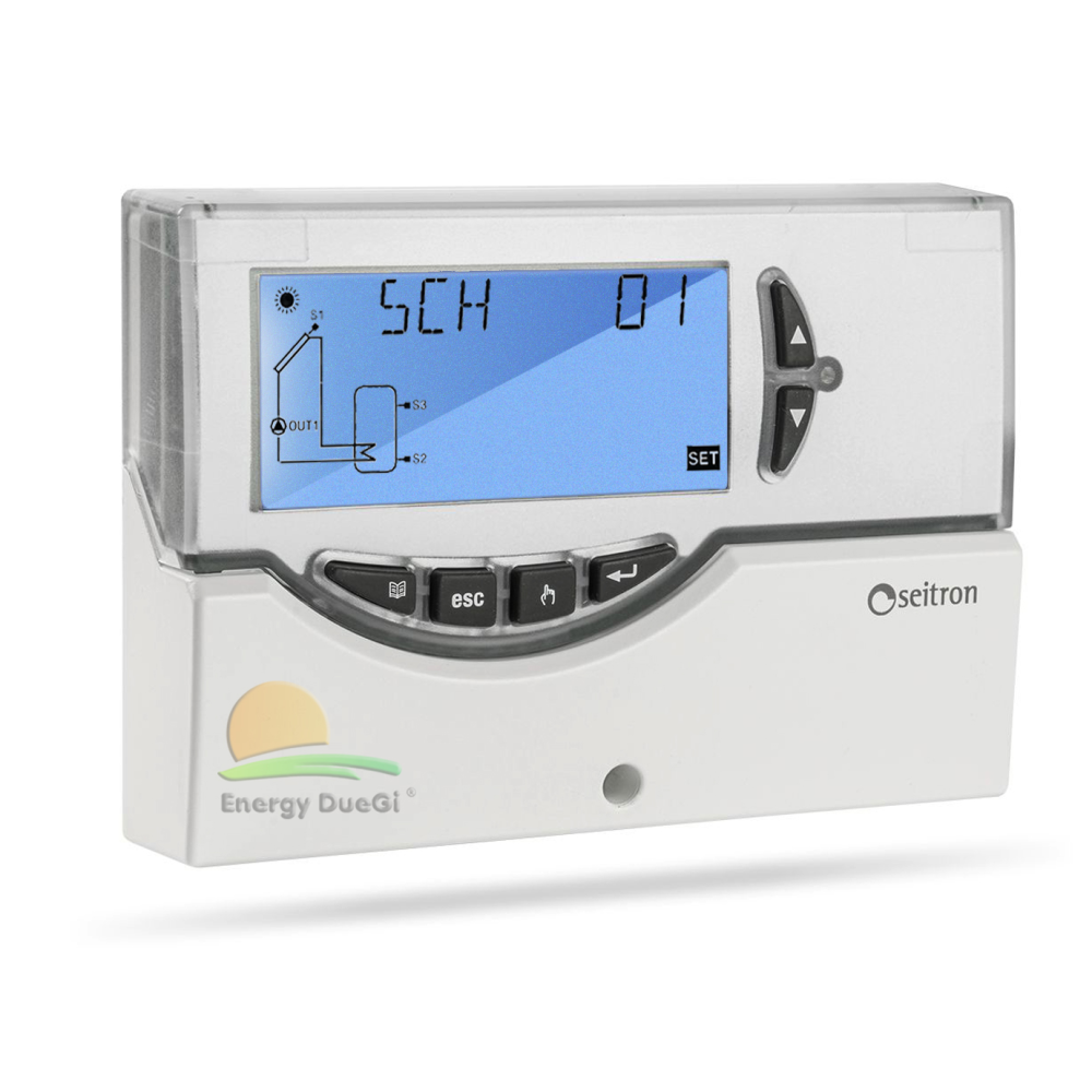 Centralina elettronica digitale Elios Midi completa di sonde per impianti solari termici